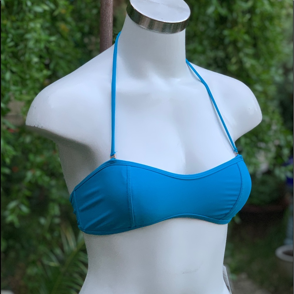 NWT LARA BINGLE Blue Jewel Bikini Swim Top Sz S